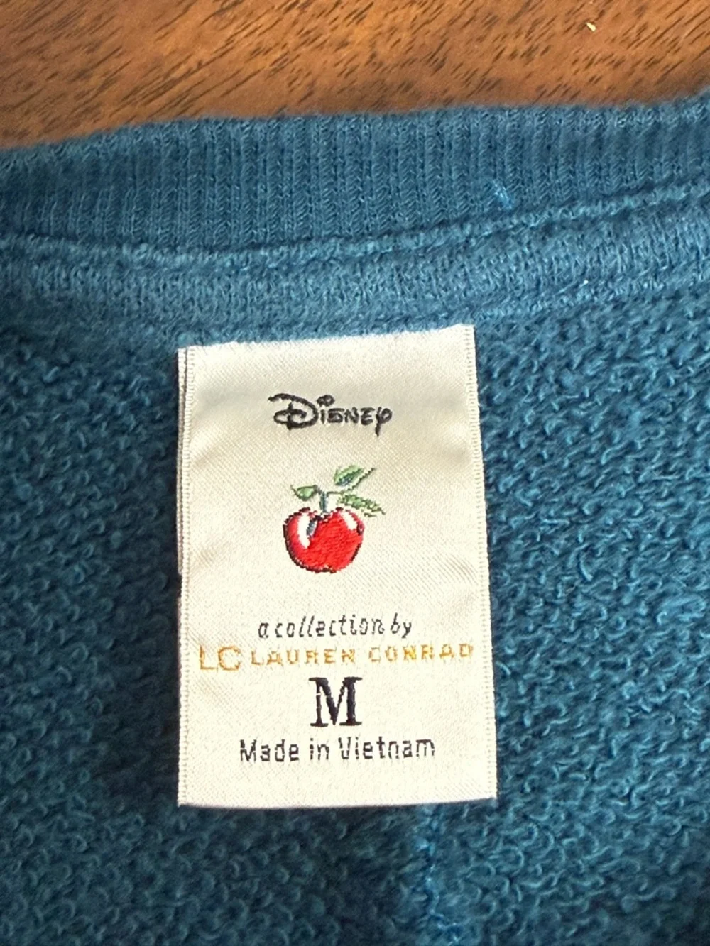 Disney LC Lauren Conrad Bird Embroidered Sweatshirt Teal Medium Cute Cozy - Picture 7 of 10
